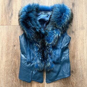 New Real Fox Fur Leather Vest